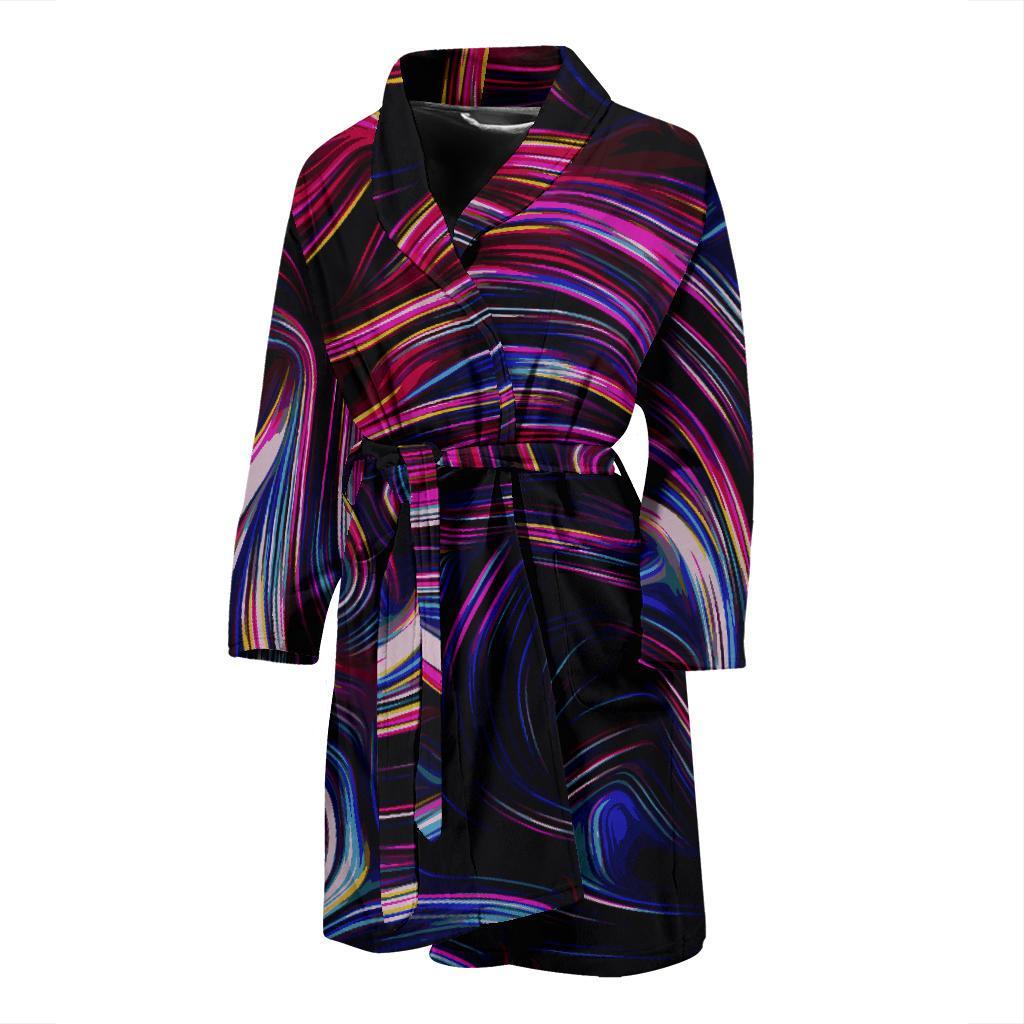 Liquid Pattern Print Design 01 Men Bathrobe-JORJUNE.COM