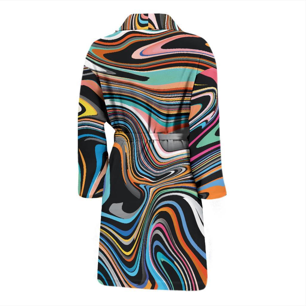 Liquid Pattern Print Design 02 Men Bathrobe-JORJUNE.COM