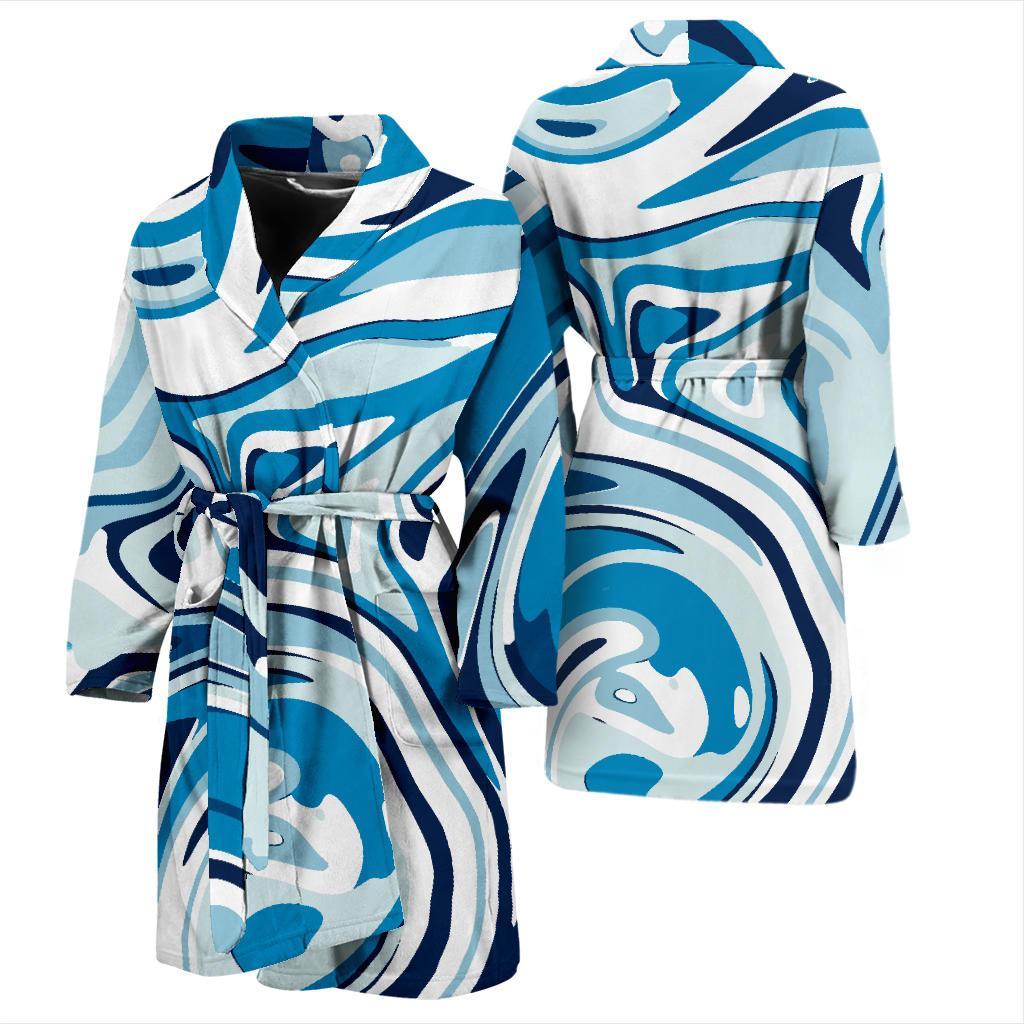Liquid Pattern Print Design 05 Men Bathrobe-JORJUNE.COM