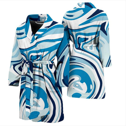 Liquid Pattern Print Design 05 Men Bathrobe-JORJUNE.COM