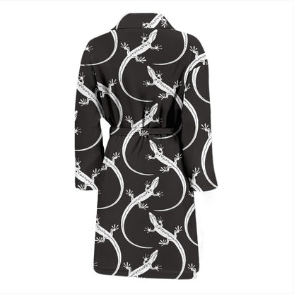 lizard Pattern Print Design 01 Men Bathrobe-JORJUNE.COM