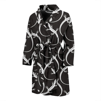 lizard Pattern Print Design 01 Men Bathrobe-JORJUNE.COM