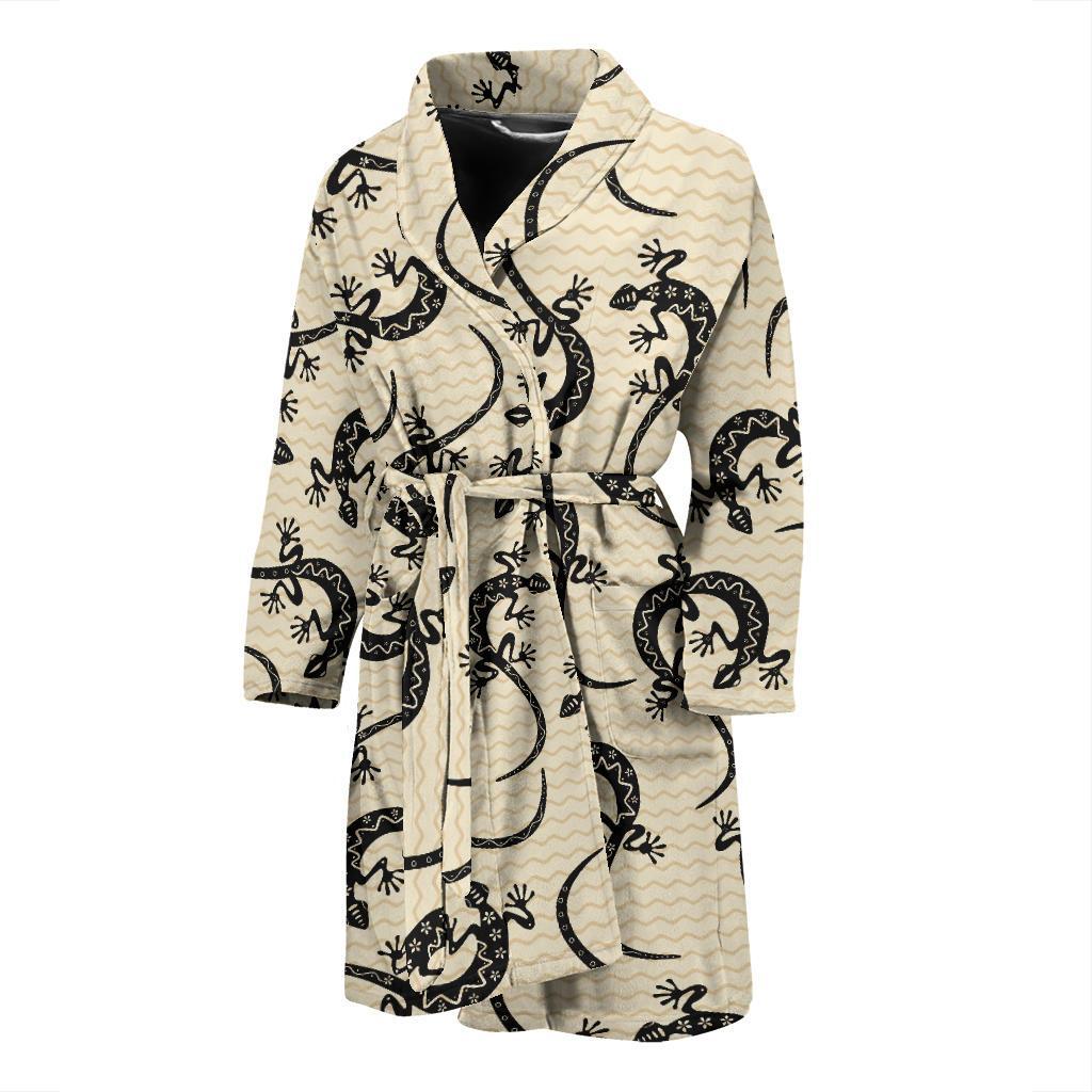 lizard Pattern Print Design 02 Men Bathrobe-JORJUNE.COM