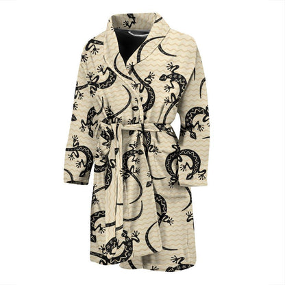 lizard Pattern Print Design 02 Men Bathrobe-JORJUNE.COM