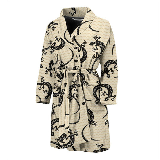 lizard Pattern Print Design 02 Men Bathrobe-JORJUNE.COM