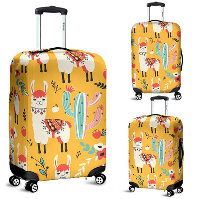 Llama Cute Themed Print Luggage Cover Protector