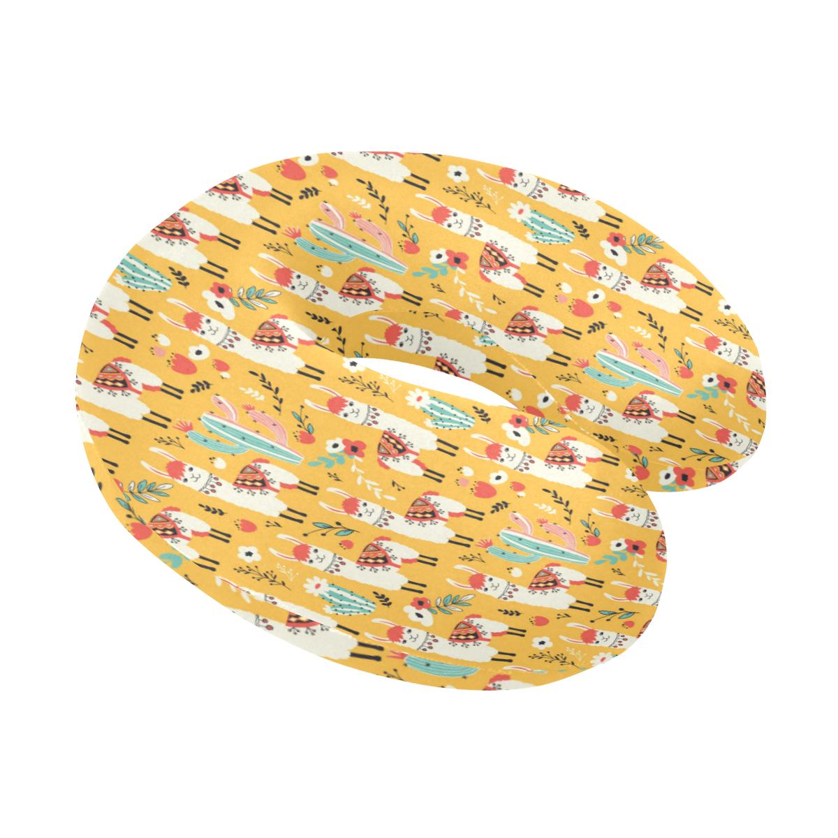 Llama Cute Themed Print U-Shaped Travel Neck Pillow-JTAMIGO.COM