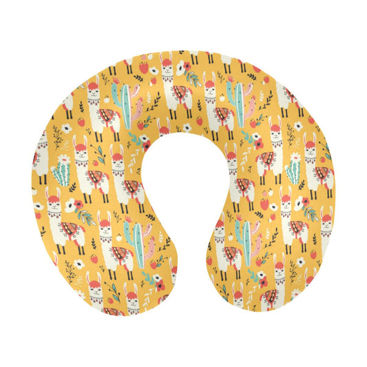 Llama Cute Themed Print U-Shaped Travel Neck Pillow-JTAMIGO.COM