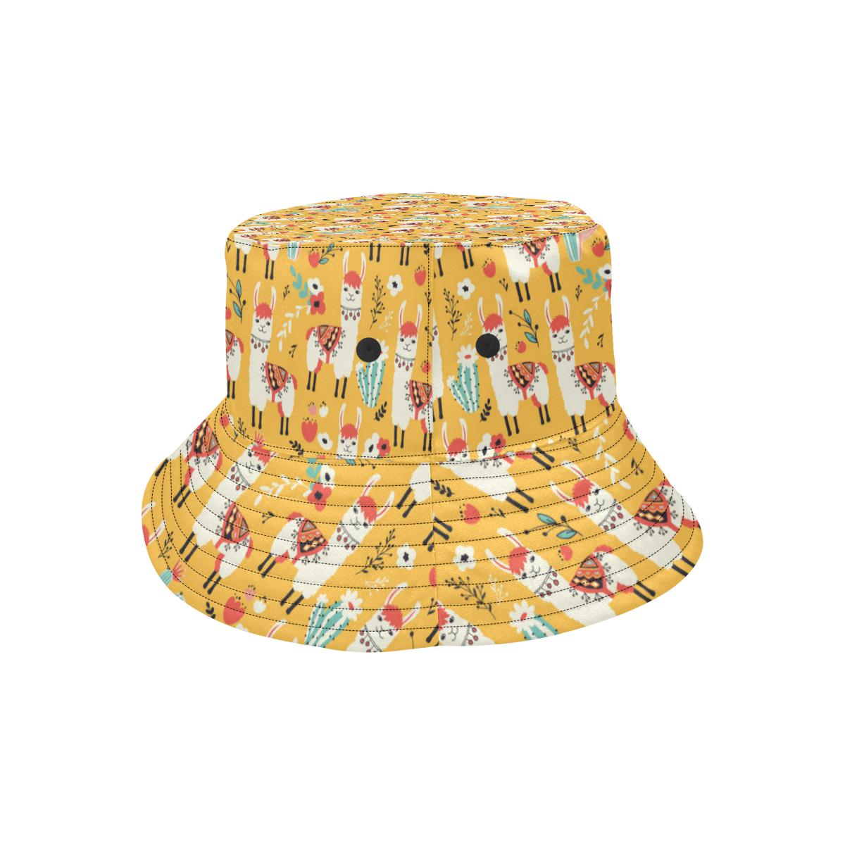 Llama Cute Themed Print Unisex Bucket Hat