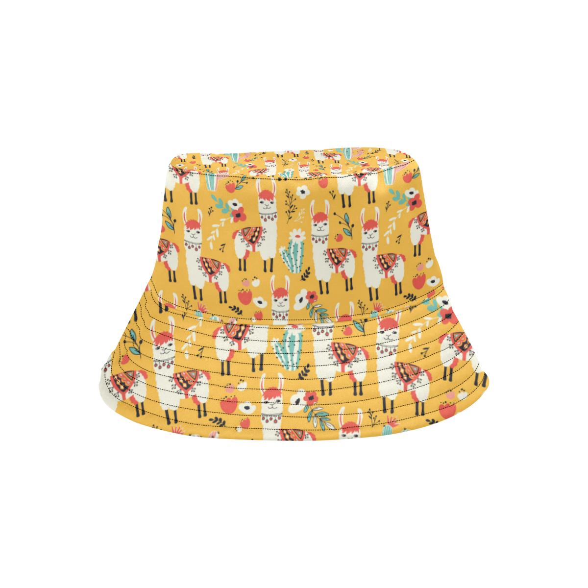 Llama Cute Themed Print Unisex Bucket Hat