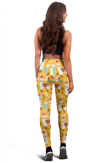 Llama Cute Themed Print Women Leggings