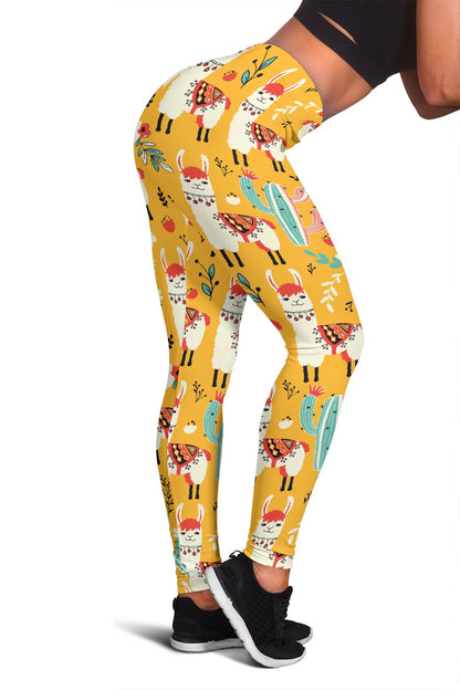 Llama Cute Themed Print Women Leggings