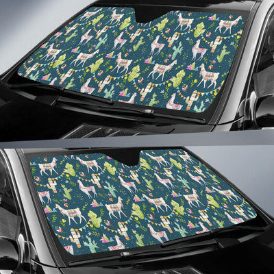 Llama with Cactus Design Print Car Sun Shade For Windshield