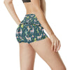 Llama with Cactus Design Print High Waisted Spandex Shorts-JTAMIGO.COM