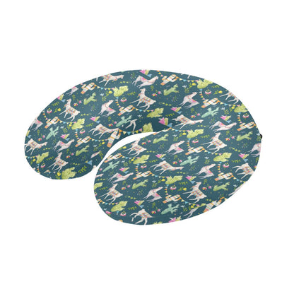 Llama with Cactus Design Print U-Shaped Travel Neck Pillow-JTAMIGO.COM