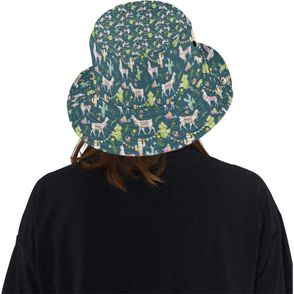 Llama with Cactus Design Print Unisex Bucket Hat