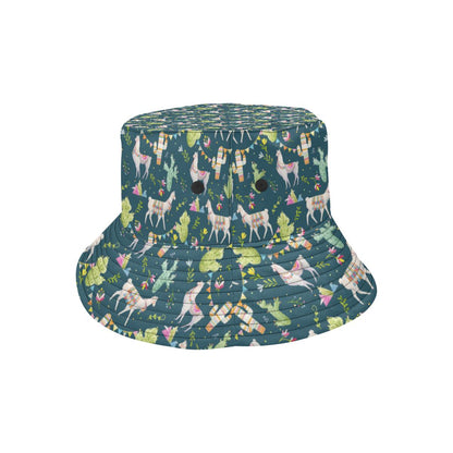 Llama with Cactus Design Print Unisex Bucket Hat