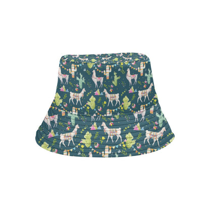 Llama with Cactus Design Print Unisex Bucket Hat