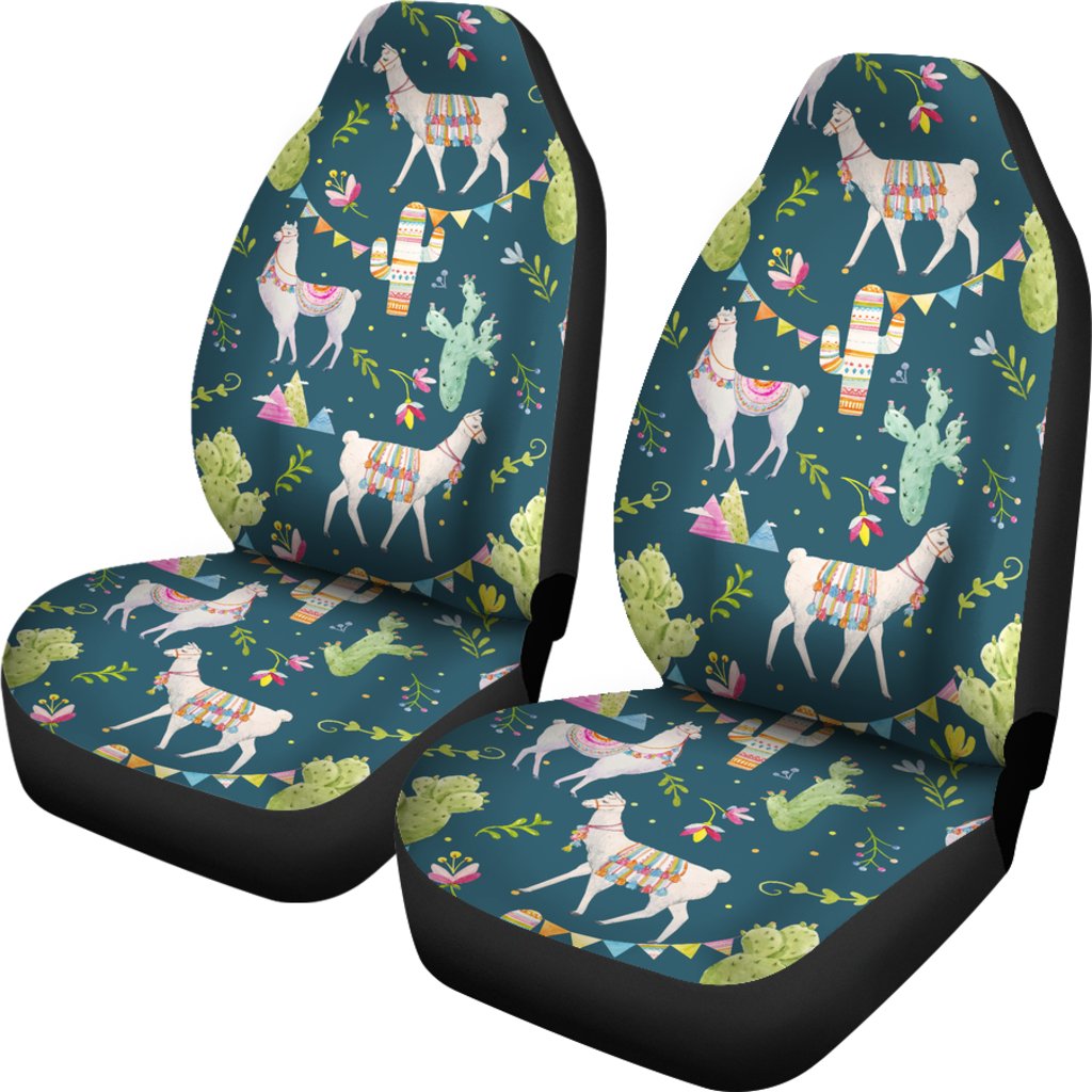 Llama with Cactus Design Print Universal Fit Car Seat Covers