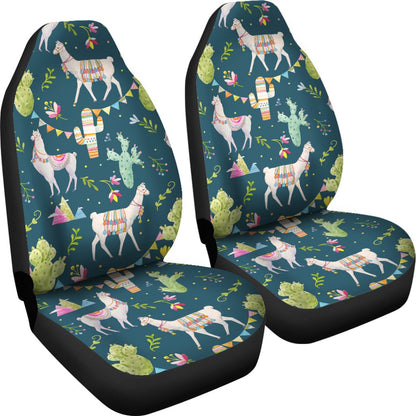 Llama with Cactus Design Print Universal Fit Car Seat Covers