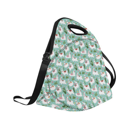 Llama with Cactus Themed Print Neoprene Lunch Bag (Model 1669)(Large)-JTAMIGO.COM