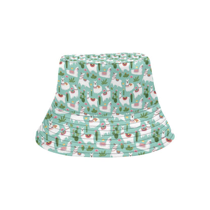 Llama with Cactus Themed Print Unisex Bucket Hat