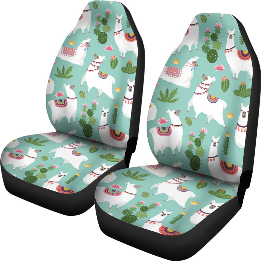 Llama with Cactus Themed Print Universal Fit Car Seat Covers