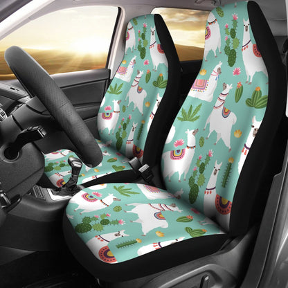 Llama with Cactus Themed Print Universal Fit Car Seat Covers