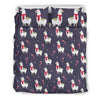 Llama with Candy Cane Themed Print Duvet Cover Bedding Set