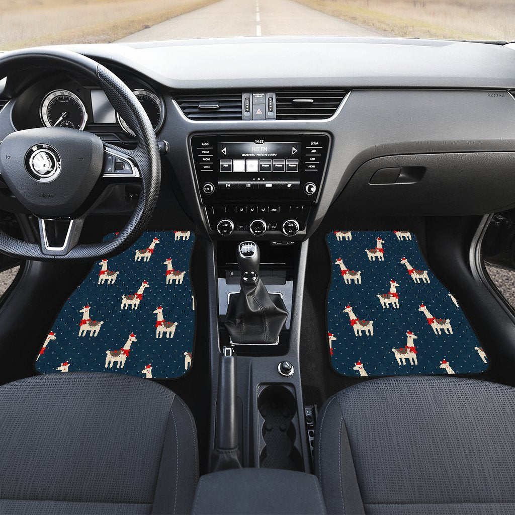 Llama with Polka Dot Themed Print Car Floor Mats