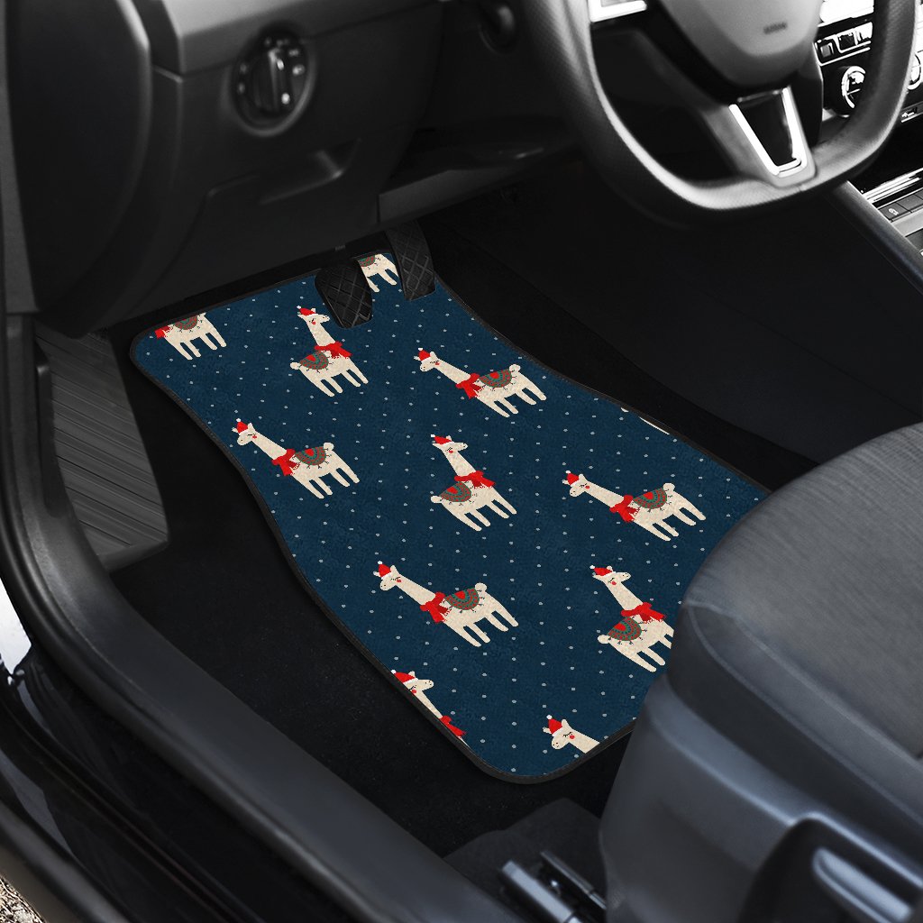 Llama with Polka Dot Themed Print Car Floor Mats