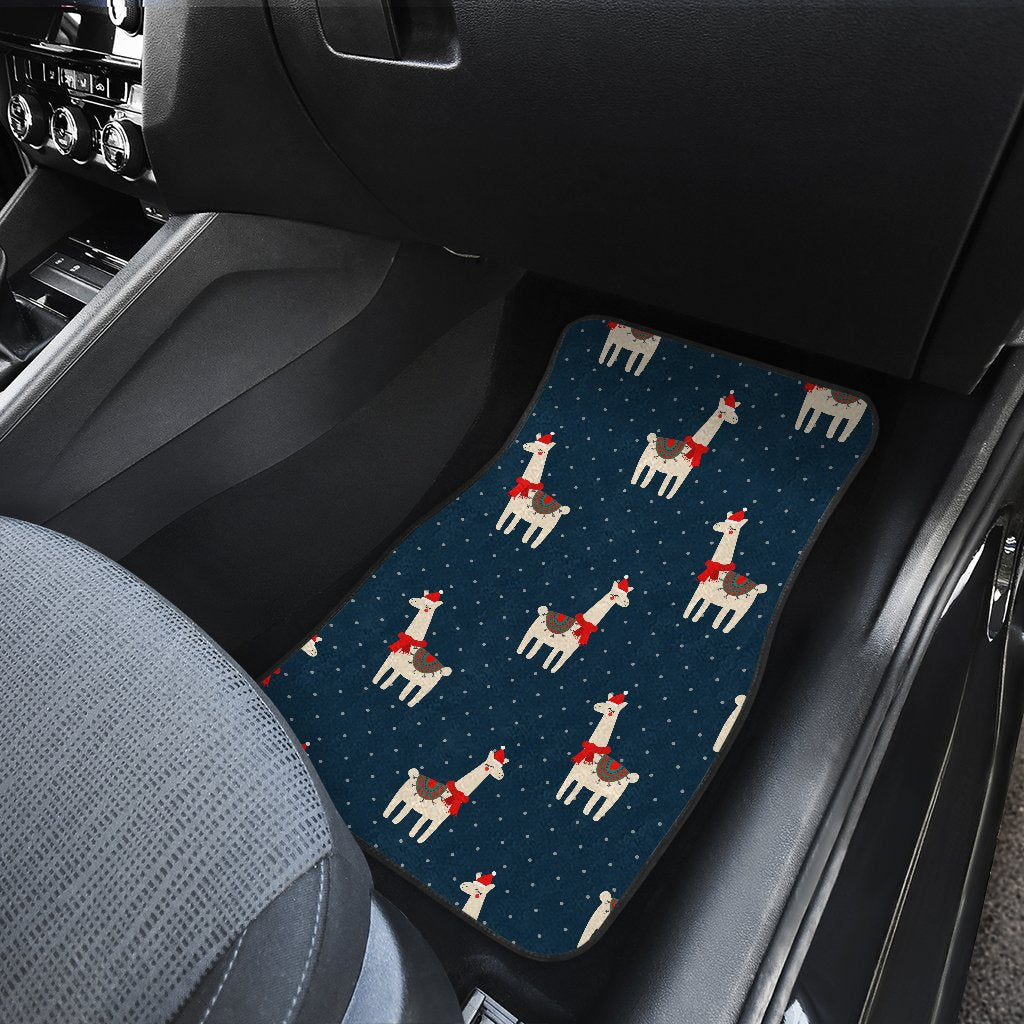 Llama with Polka Dot Themed Print Car Floor Mats