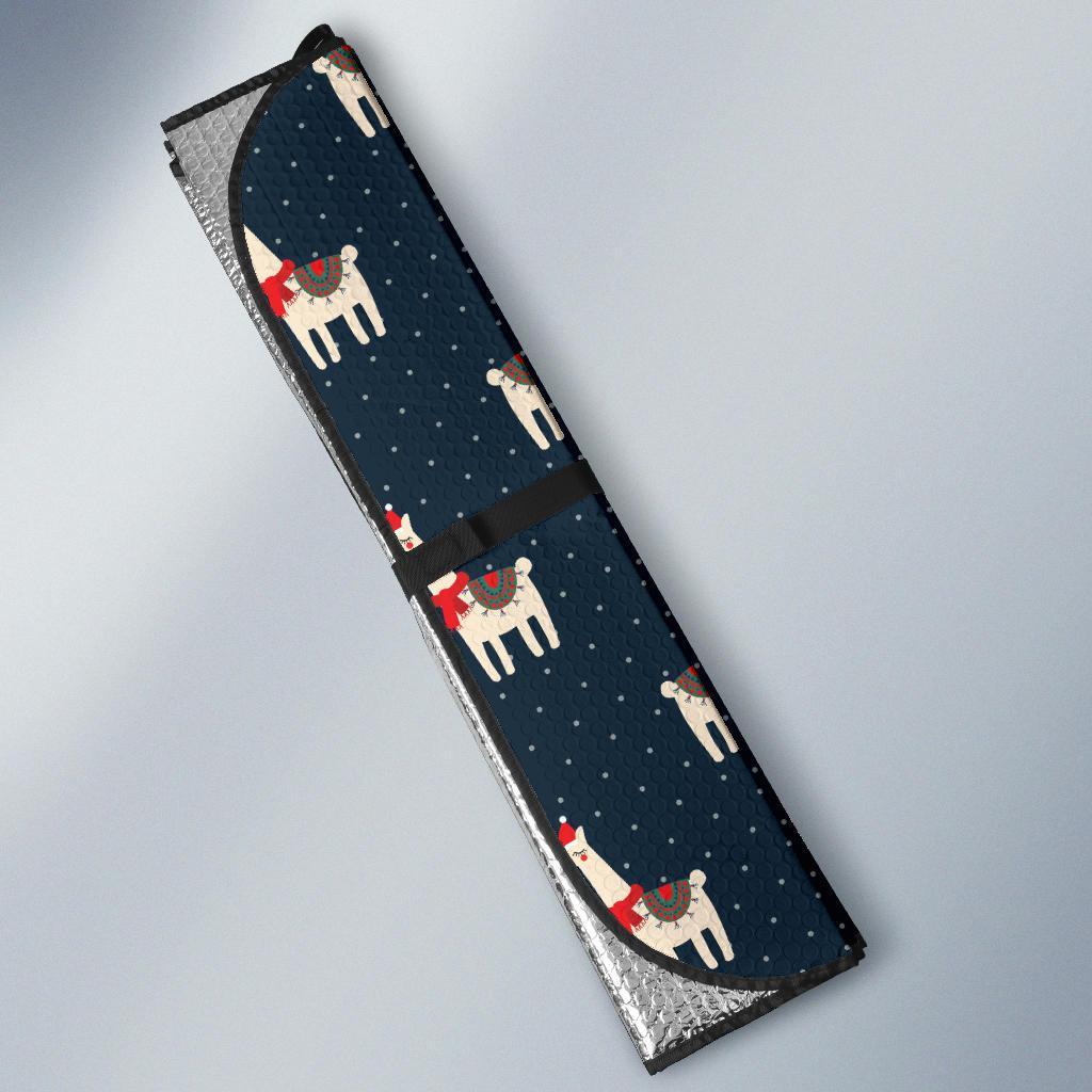 Llama with Polka Dot Themed Print Car Sun Shade For Windshield