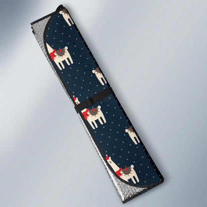 Llama with Polka Dot Themed Print Car Sun Shade For Windshield