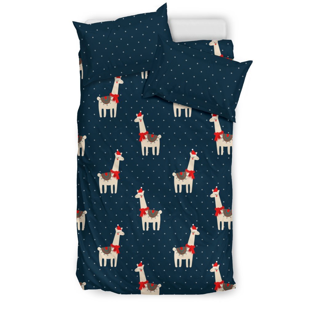 Llama with Polka Dot Themed Print Duvet Cover Bedding Set