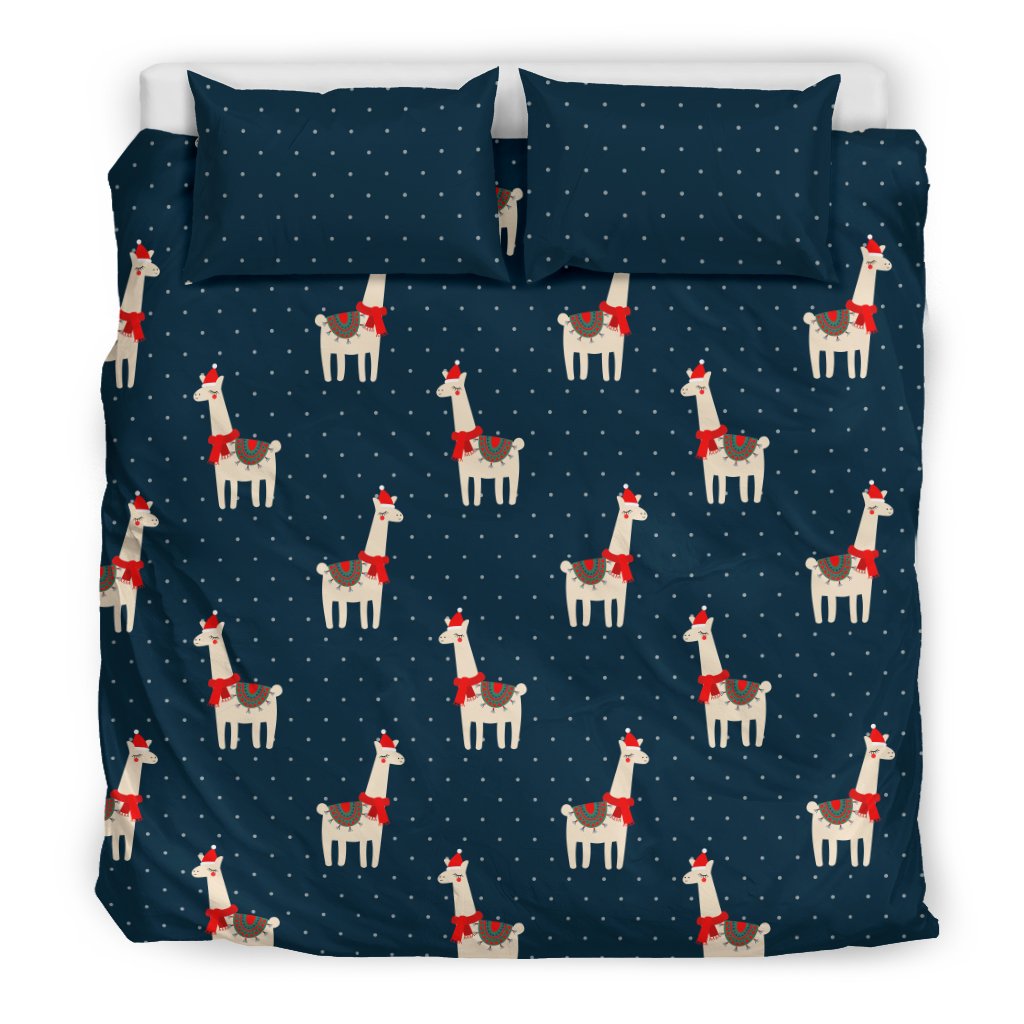 Llama with Polka Dot Themed Print Duvet Cover Bedding Set