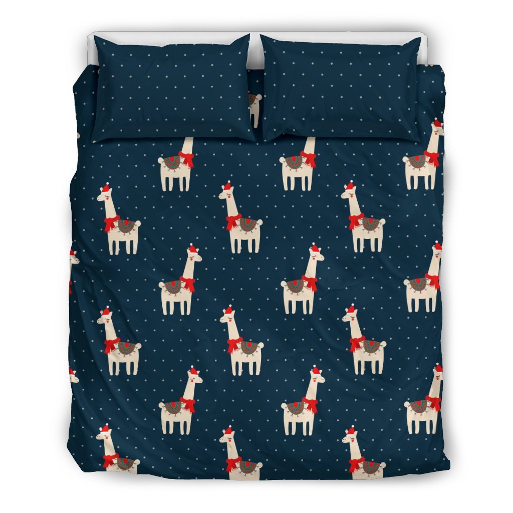Llama with Polka Dot Themed Print Duvet Cover Bedding Set