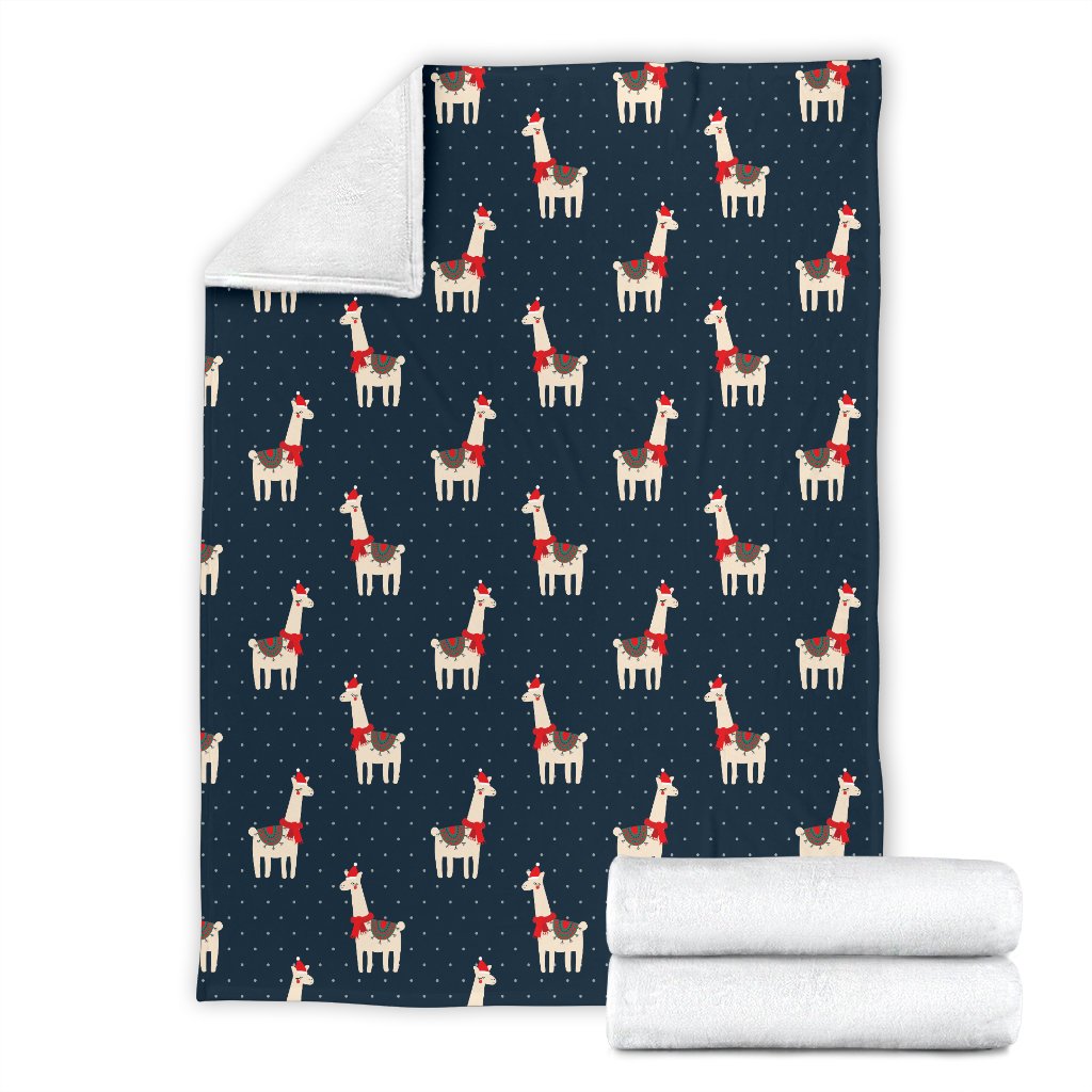 Llama With Polka Dot Themed Print Fleece Blanket