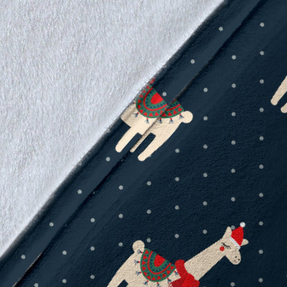 Llama With Polka Dot Themed Print Fleece Blanket