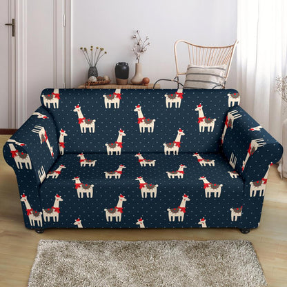 Llama with Polka Dot Themed Print Loveseat Slipcover-JTAMIGO.COM