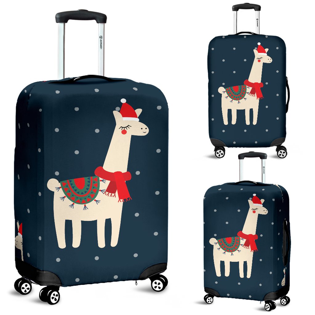 Llama With Polka Dot Themed Print Luggage Cover Protector