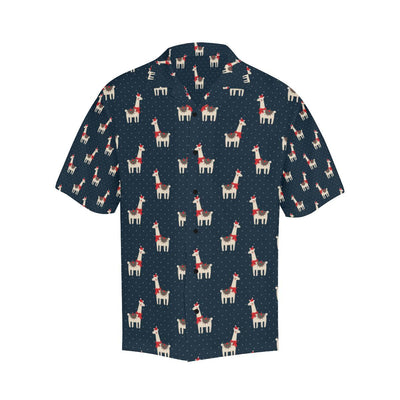 Llama with Polka Dot Themed Print Men Aloha Hawaiian Shirt