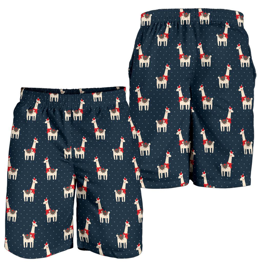 Llama with Polka Dot Themed Print Mens Shorts-JTAMIGO.COM