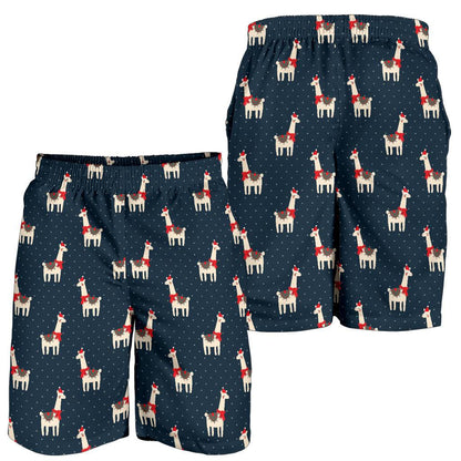 Llama with Polka Dot Themed Print Mens Shorts-JTAMIGO.COM
