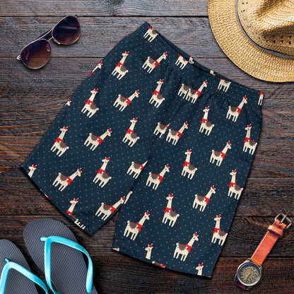 Llama with Polka Dot Themed Print Mens Shorts-JTAMIGO.COM