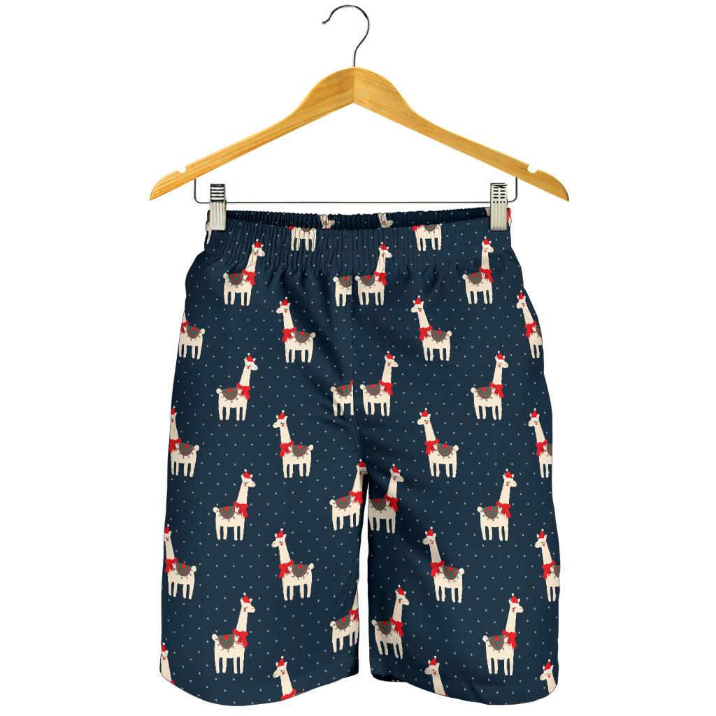 Llama with Polka Dot Themed Print Mens Shorts-JTAMIGO.COM
