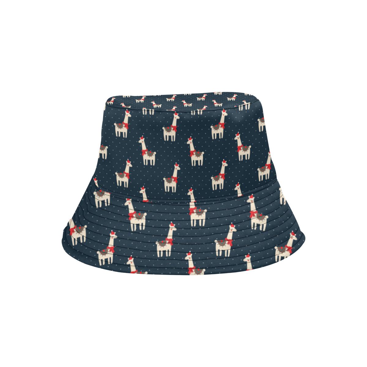 Llama with Polka Dot Themed Print Unisex Bucket Hat
