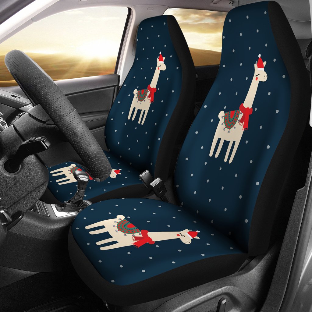 Llama with Polka Dot Themed Print Universal Fit Car Seat Covers