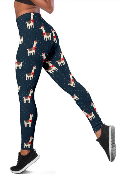 Llama with Polka Dot Themed Print Women Leggings