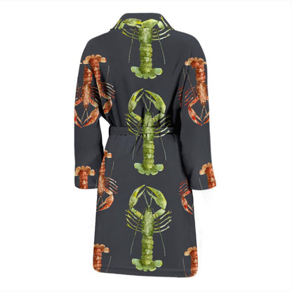 Lobster Pattern Print Design 01 Men Bathrobe-JORJUNE.COM